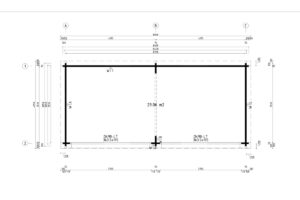 Ground plan for wooden garden building model g0394.