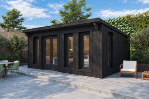 Caseta de jardín Barbados totalmente aislada con revestimiento de madera Termotratada