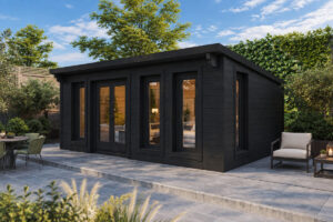 Caseta de jardín Barbados totalmente aislada con revestimiento de madera Termotratada