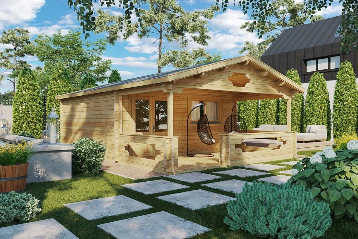 casa de verano con veranda